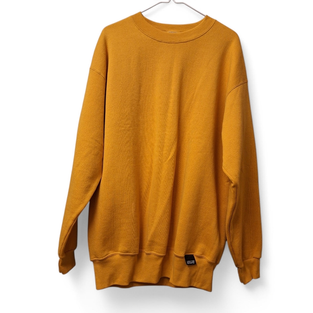USA Olympic Mens Large Tall Sweatshirt Yellow Crew Neck LT Gold